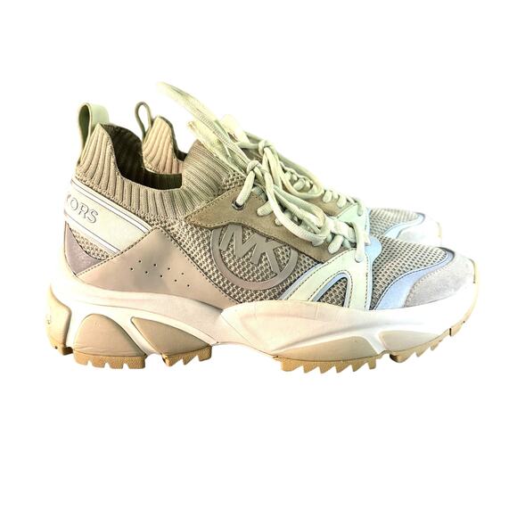 Michael Kors Other - Michael Kors Lucas Trainer Sneakers Men's Size 9.5 Tan White Green